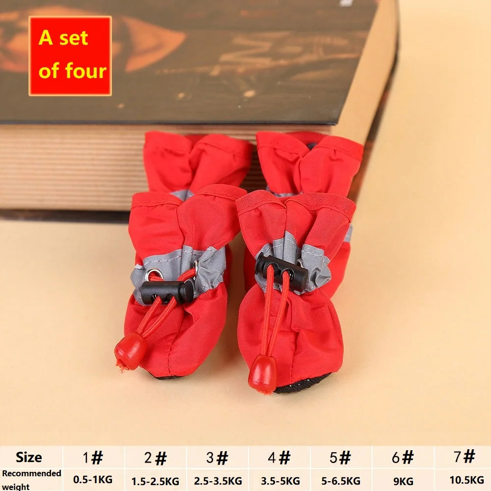 Waterproof Dog Boots for Small Dogs – Set of 4 with Non-Slip Rubber Sole